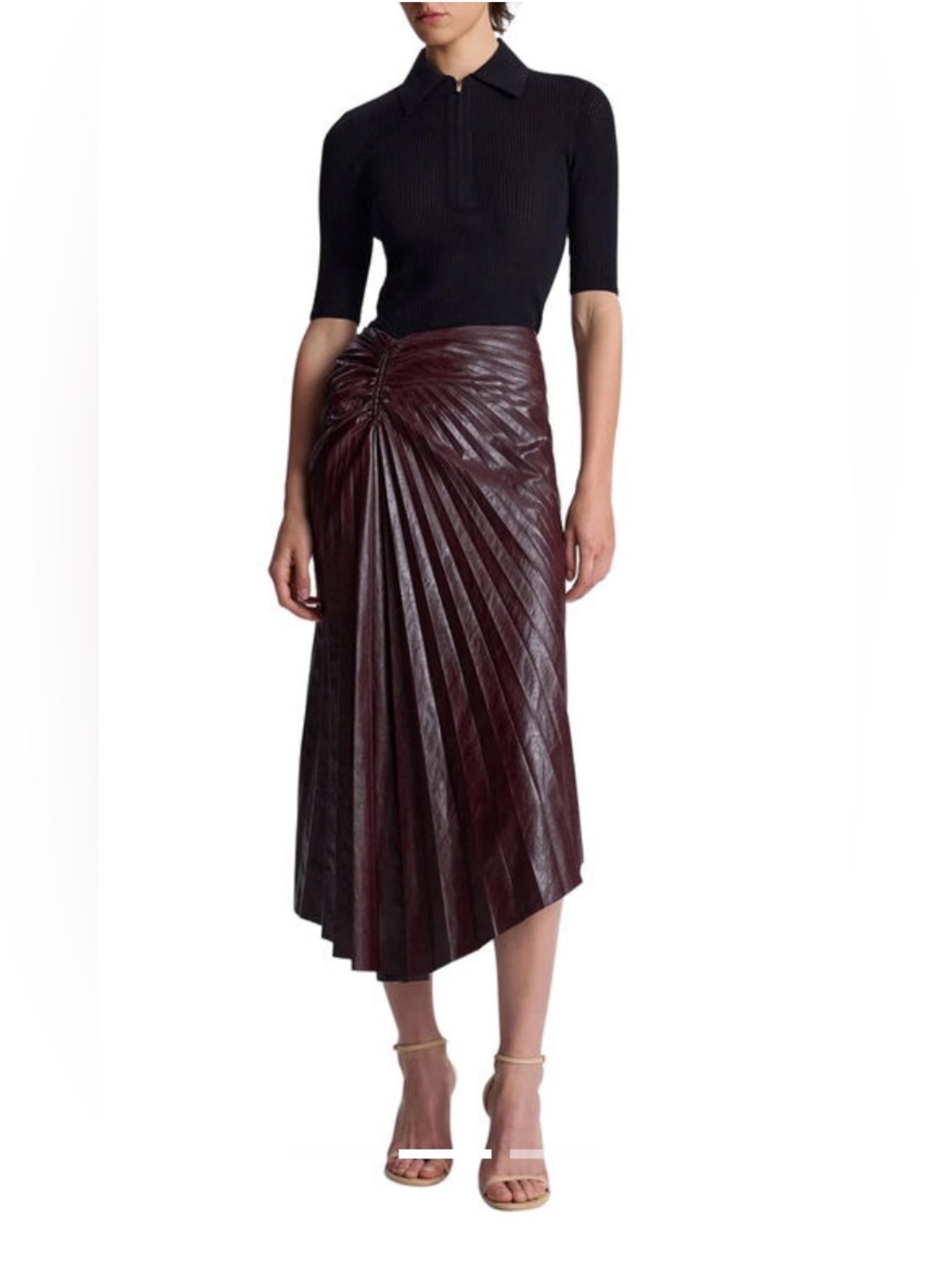 A.L.C. Tracy Skirt in Cordovan, wine color